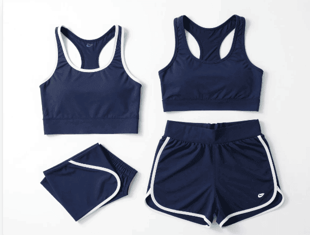 fitnesswear sports bra running shorts and crop top